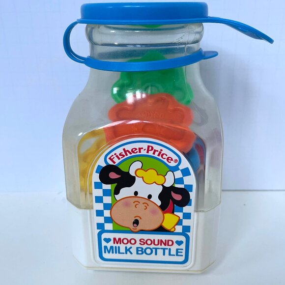Fisher Price Moo Milk Bottle Sorting Toy Vintage - Picture 1 of 9